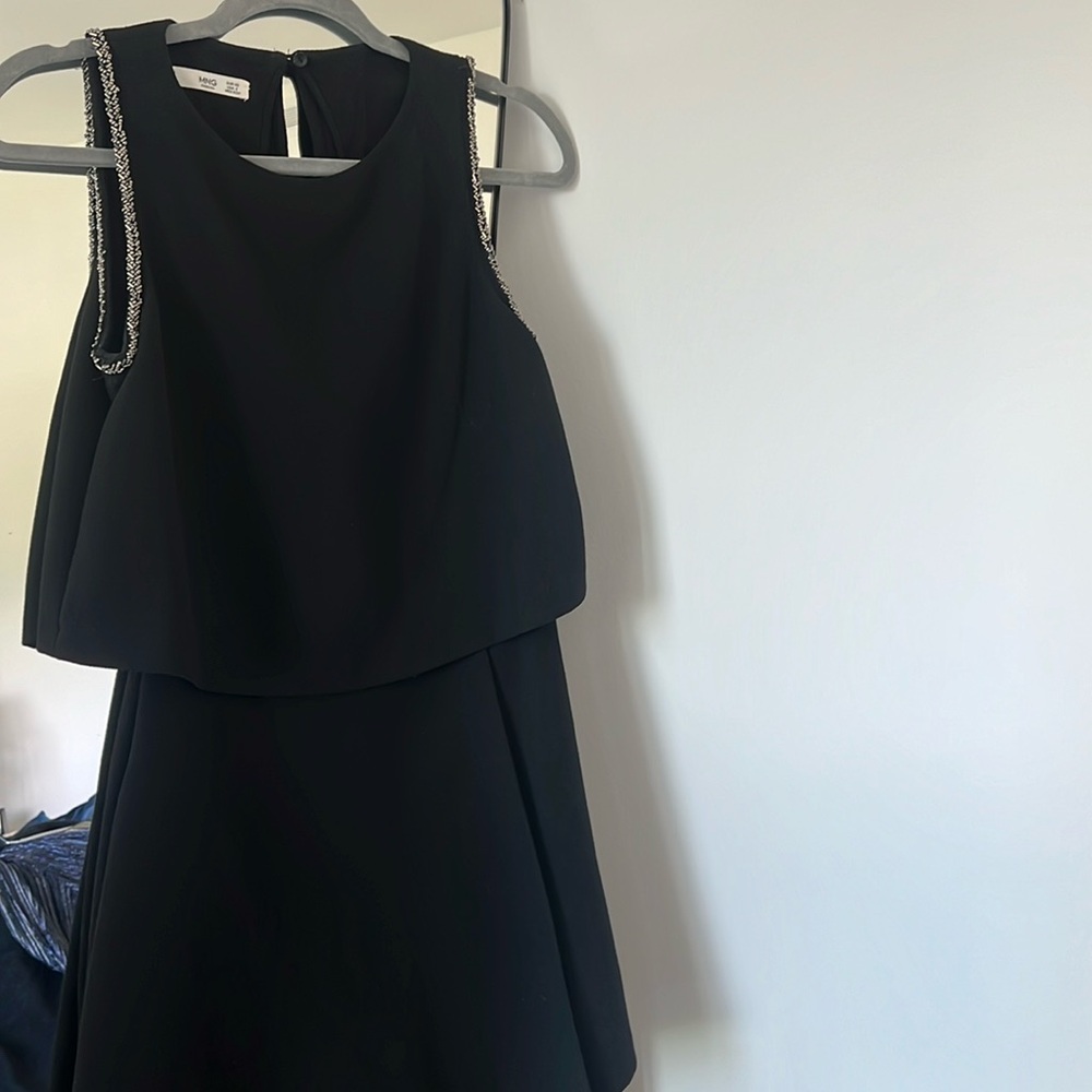 Black mini romper-dress
